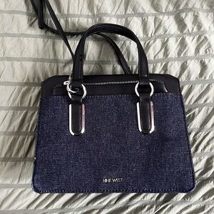 Nine West Denim and Black Satchel